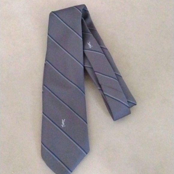Yves Saint Laurent Other - YSL Grey Tie Striped Luxury Yves Saint Laurent Mens Career Casual Business
